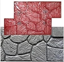 CXUNFHCL Beton Damgası, Dekoratif Beton Pullar Beton Cilt Pulları, Çimento Beton Zemin ve Duvar Kaplamaları İçin Dikişsiz Kauçuk Çimento Damgalama Kalıpları Baskılı Paspaslar