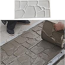 Beton Pullar Taş Desenli Beton Damga Matları, Yeniden Kullanılabilir Beton Damgalama Aletleri, Düzensiz Taş Dokulu Çimento Damgaları, Beton Taş Yol Kalıbı(5pcs)