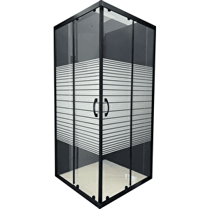 Durul Duşakabin Kare Siyah Çizgili 5mm Yükseklik 190 Cm - Ölçü : 90x90