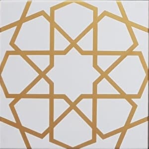 Armada Çini 20x20 Cm Sp 89 Beyaz Metalik Kütahya Çinisi Karo